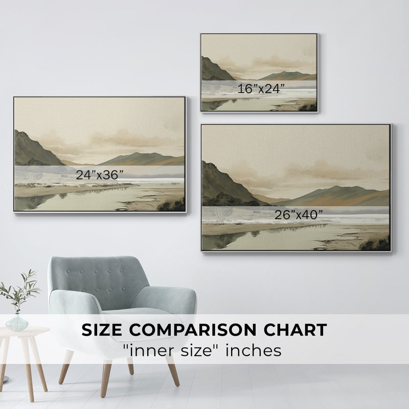 "Vintage Landscape-XX" sur toile, Blanc, H 17 po x l 25 po