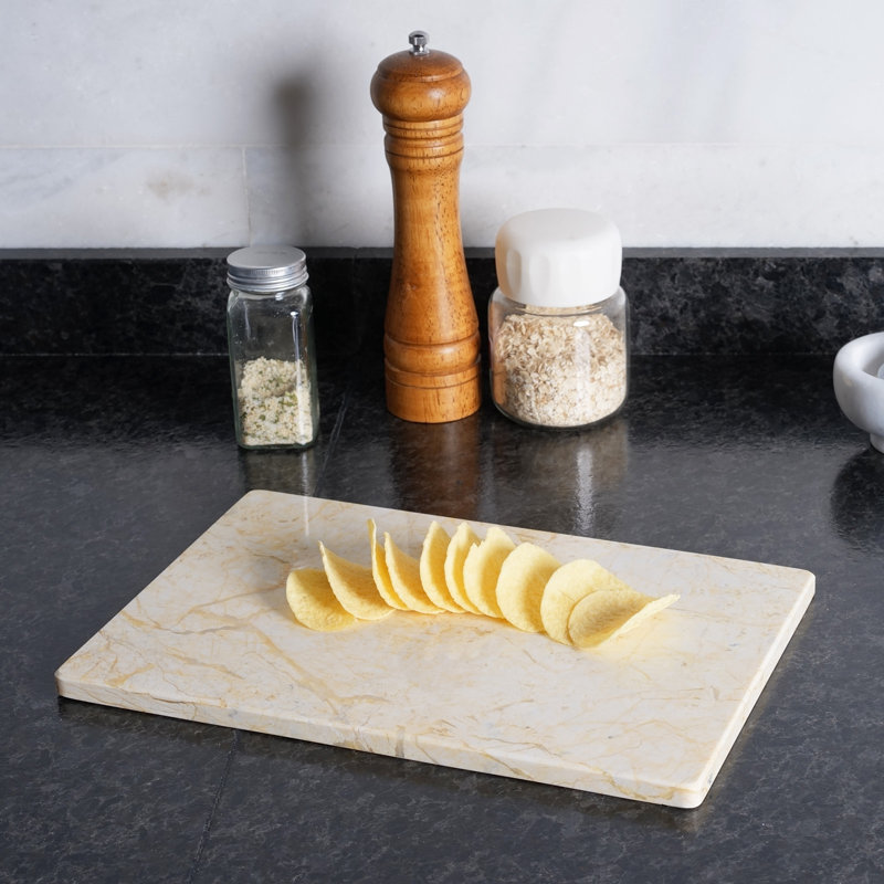 Rectangle Natural Marble Cutting Board, Yellow River