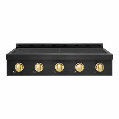 ZLINE Autograph 36 in. Paramount Induction Rangetop w/ 5 Elements in Black Steel and Gold Accents