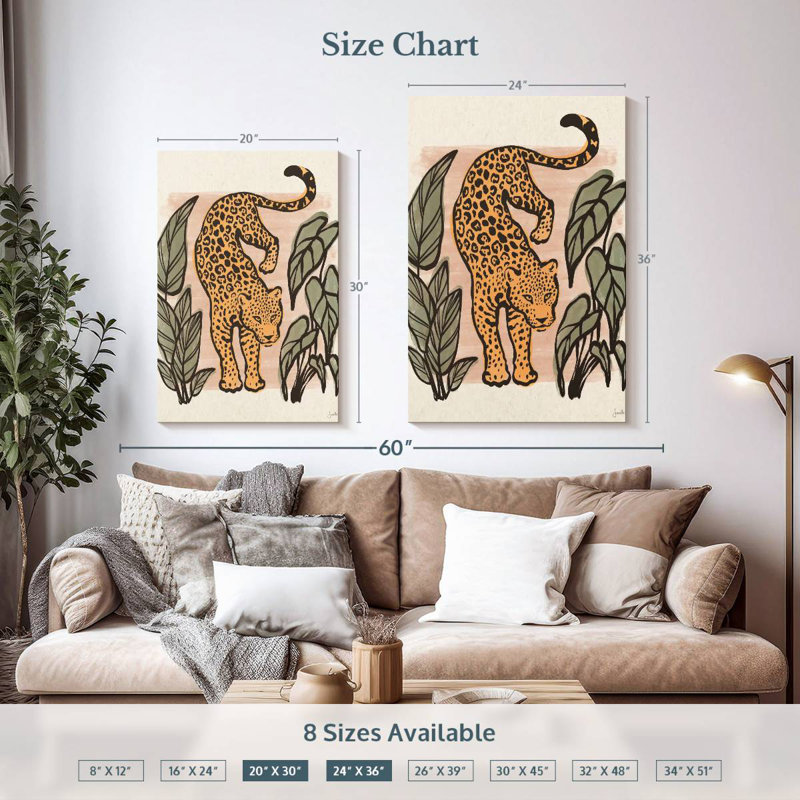 Brampt Jungle Cats I, 36" H x 24" W