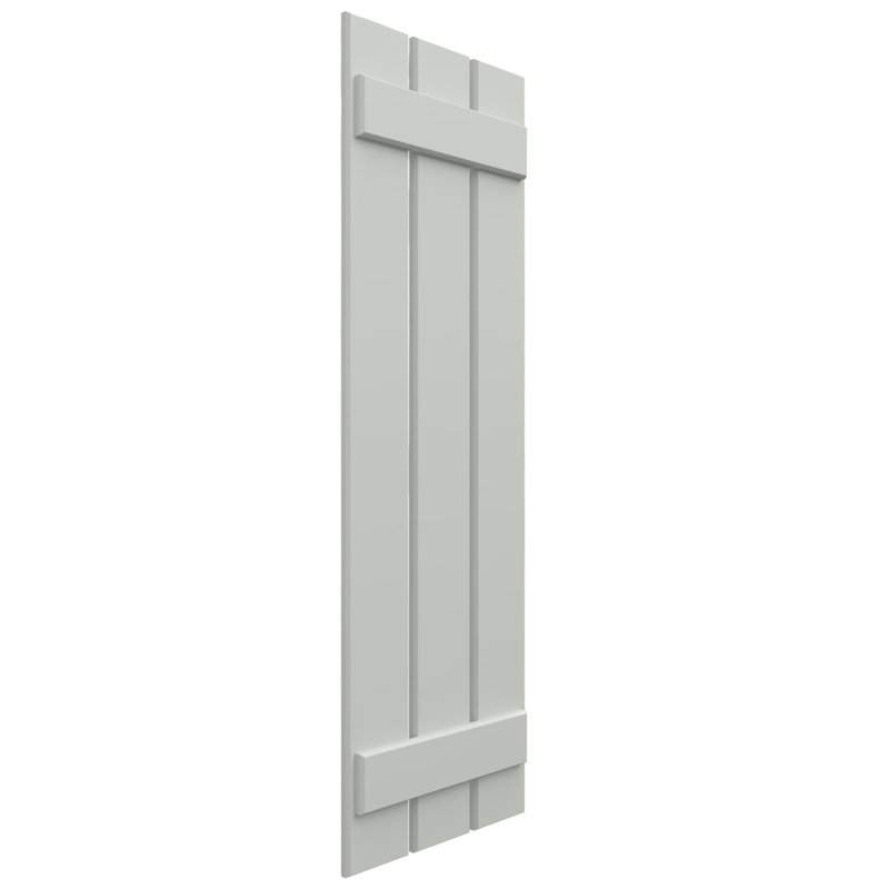 Volets en composite à trois planches EnduraCore l 17 1/8 po x H 54 po, gris Hailstorm (par paire - quincaillerie non incluse)
