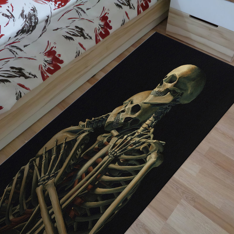 Non-Woven Thin Type Printed Rug Featuring an Intricate Geometric Pattern Suitable for High Traffic Areas in Homes and Offices