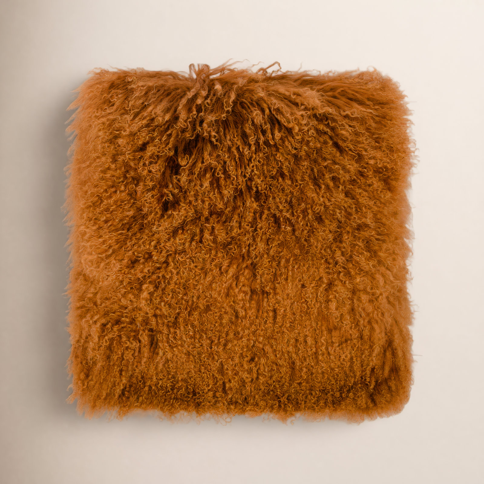 Winson Sheepskin Pillow Cover, Copper, 15.75" H x 15.75" W