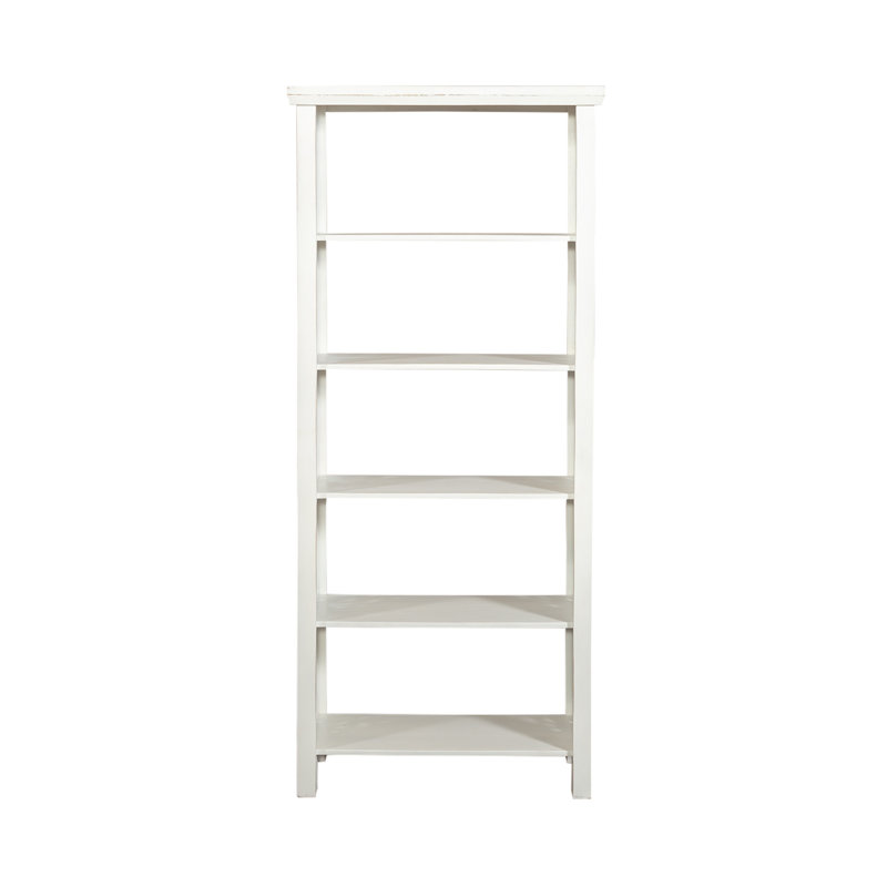 Chouteau 75"H Accent Bookcase w/ Scroll Work, White