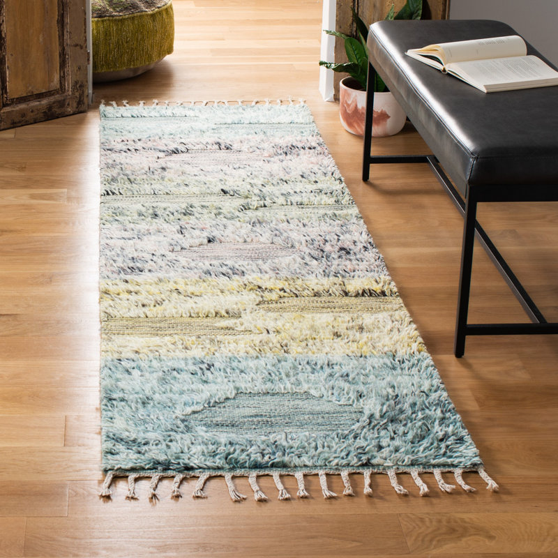 Aitkin Hand Woven Wool Abstract Rug, Runner 2'3" x 8'