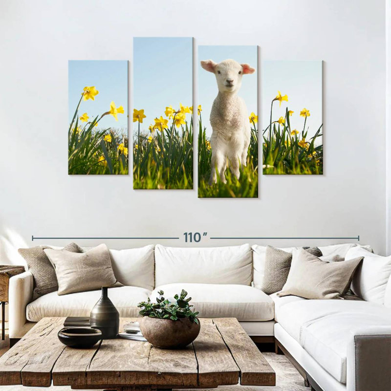 Brampt Springtime Lamb, 54" H x 84" W