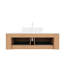 Meuble-lavabo de 48 po avec design, lavabo rectangulaire blanc, 2 tiroirs, rayé 3D naturel, pré-assemblé, comptoir, finition à grain de bois à système de fermeture en douceur, contreplaqué haute résistance, grand espace de rangement,-130100652-130100650
