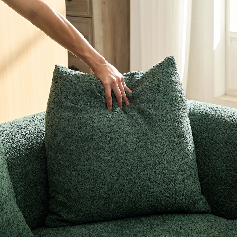 Canapé modulaire incurvé 102,36 po Mid-Century, Boucle verte