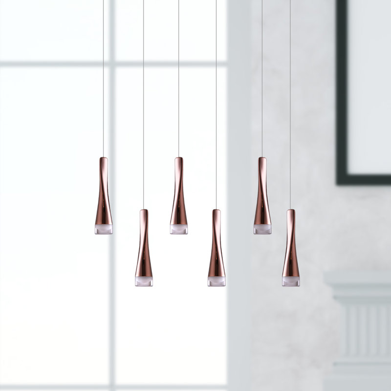 Mcarthur 6 - Light LED Cluster Pendant, French Gold