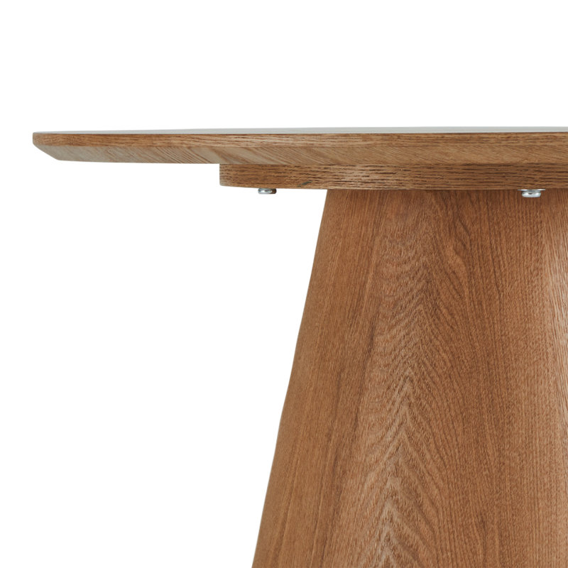 Ludwicka Coffee Table Light Grey DIA 60x40, Natural Wood, 40cm H x 60cm W x 60cm D, Natural Wood
