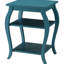 Table de bout carrée sarcelle avec deux tablettes et des pieds en bois gracieux, idéale pour de multiples usages à la maison, à 2 tablettes avec des pieds et beaucoup de rangement dans l'espace de vie principal