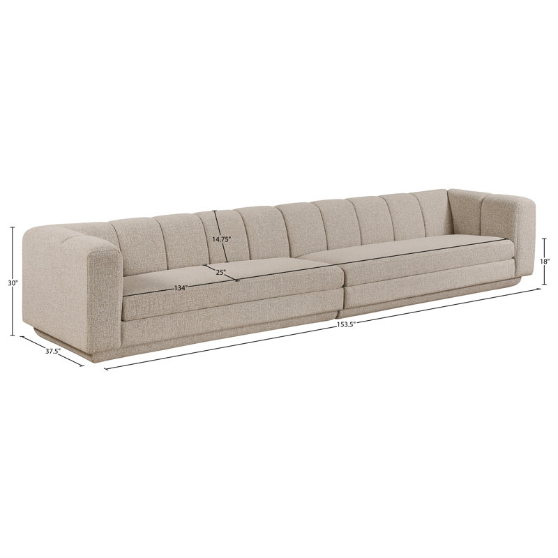 Tissu 2 pièces Modari Canapé modulaire, Tissu beige
