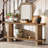 71" Extra Long Console Table With Storage Shelf, Farmhouse Entryway Table Behind Couch Sofa Table-71731077