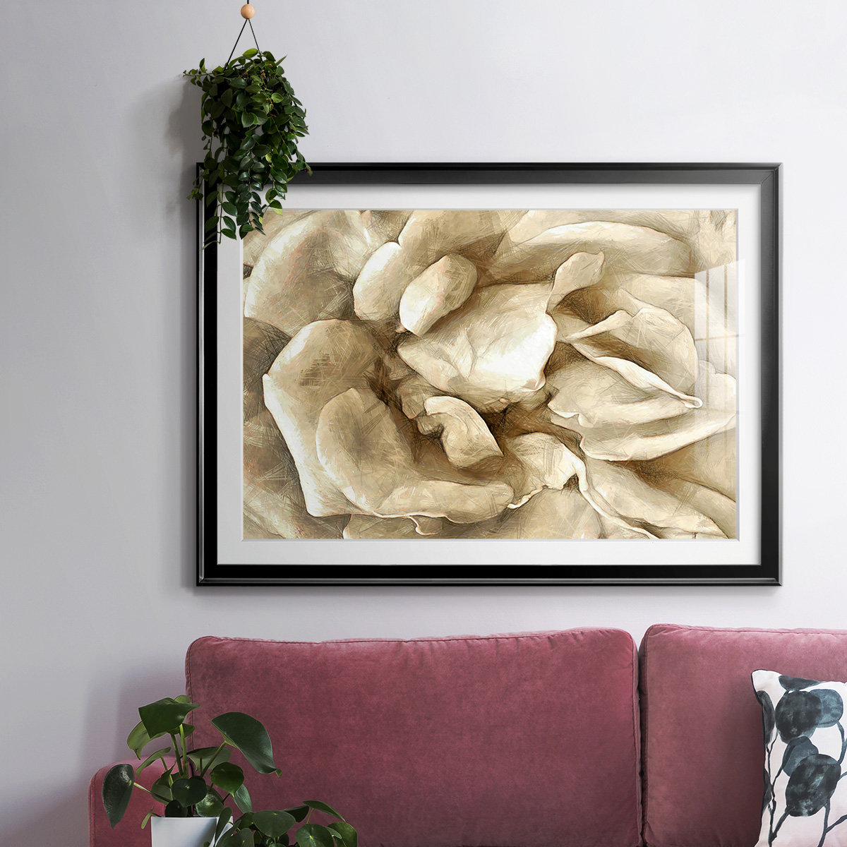 Winston Porter Neutral Wall Flower II Framed On Paper Print | Wayfair