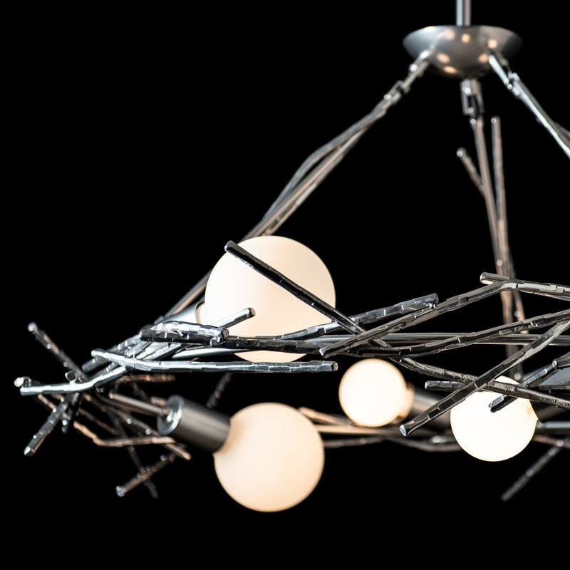 Brindille 6 - Light Sputnik Globe Chandliers, Sterling
