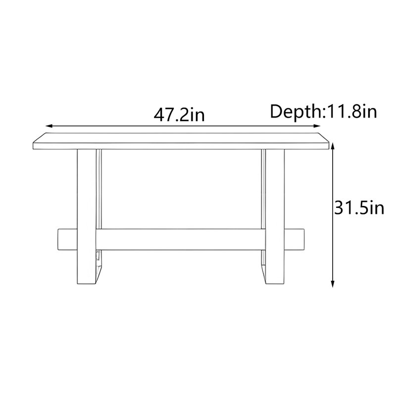 Wabi-Sabi Style Solid Wood Entryway Table