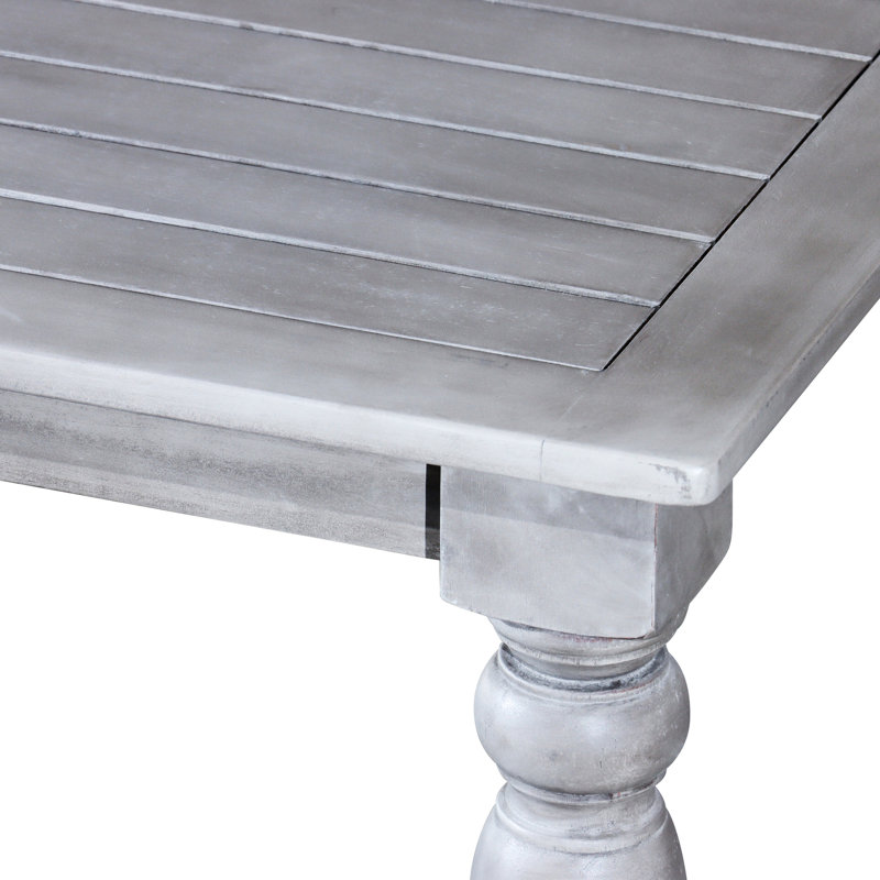 Outdoor Rectangular Dining Table With Silver Gray Charm Stylish In Tone