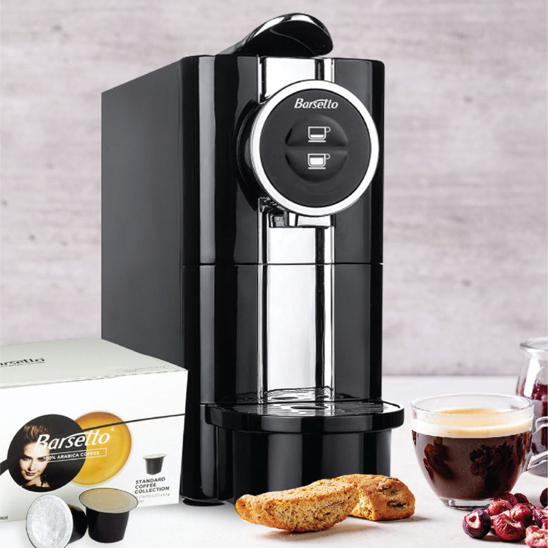 Barsetto One-Touch Espresso Maker, Automatic Coffee Machine, Black