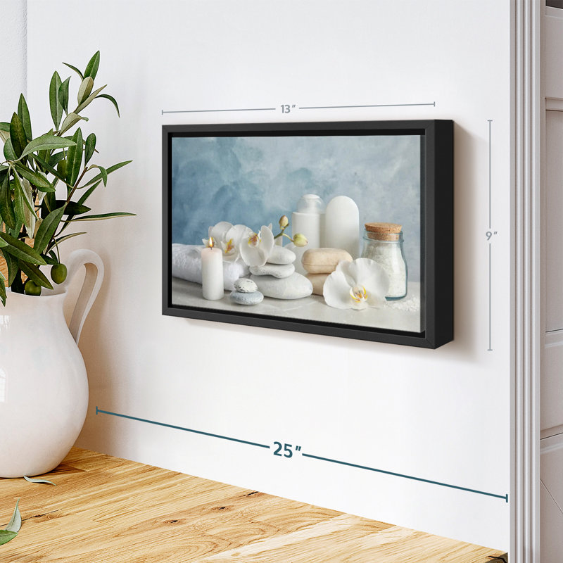 White Spa Essentials Canvas Print, 9" H x 13" W