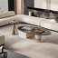 Table basse moderne et simple avec salon ovale-105839635