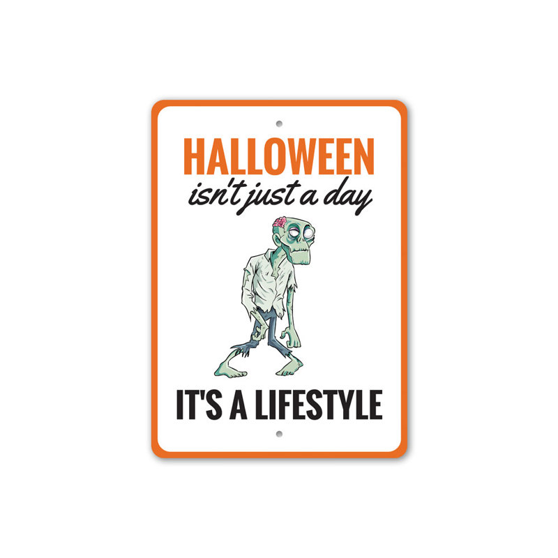 Signe d'Halloween style de vie, H 14 po x l 10 po x P 0,04 po