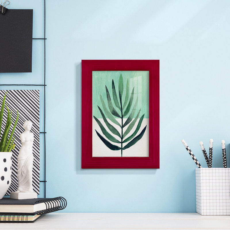 Verging Palm III, encadré sur papier, Cadre rouge, L 6 po x H 8 po x P 1 po