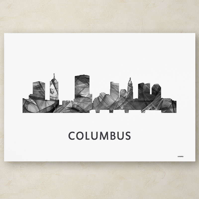 « columbusy horizon wb-bw », impression sur toile en noir et blanc, H 30 po x l 47 po x P 2 po