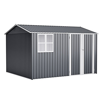 Outdoor Storage Shed With Clear Window And Lockable Doors