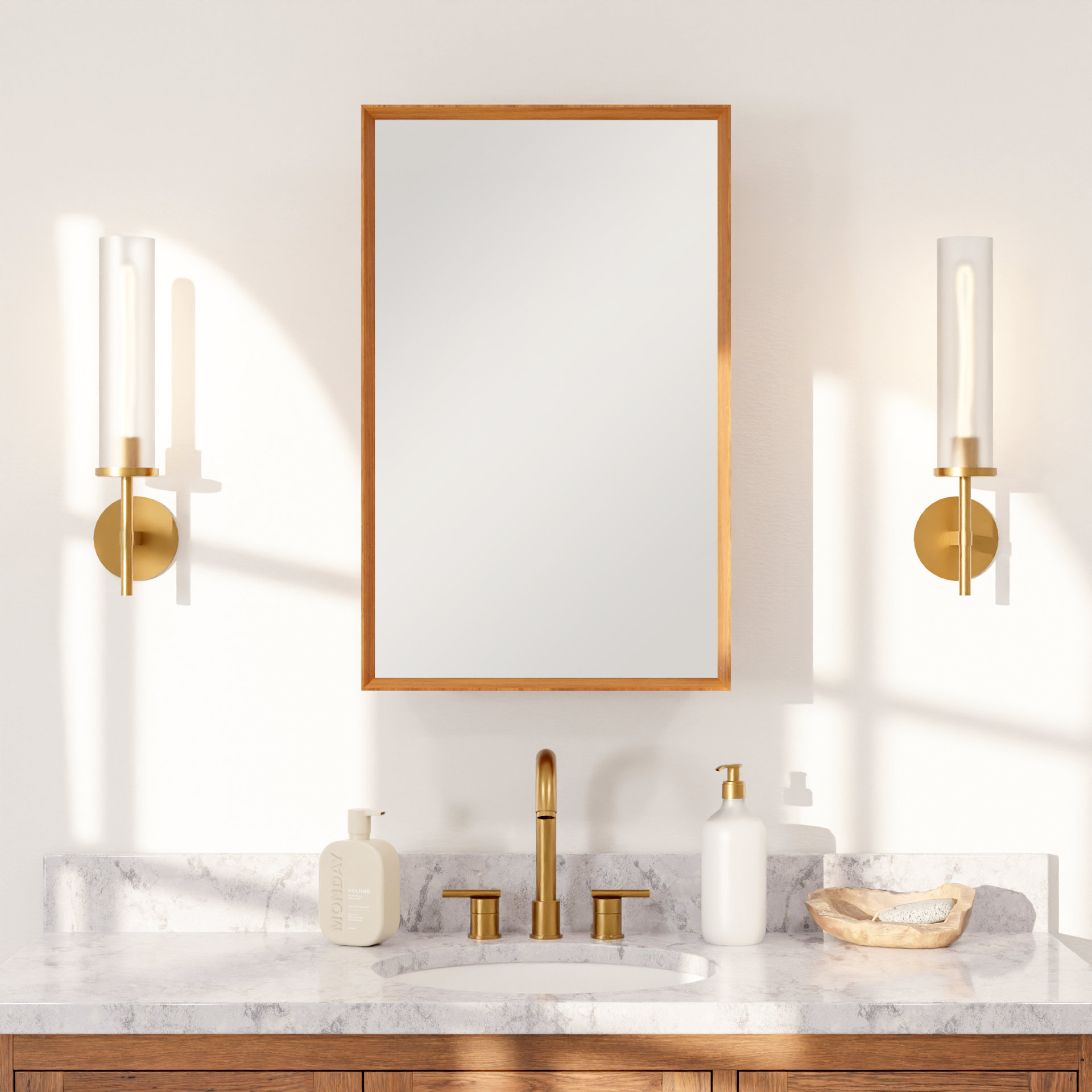 Wall Mounted Bathroom Mirror Cabinet with 5-level Height-adjustable Shelf -  Costway