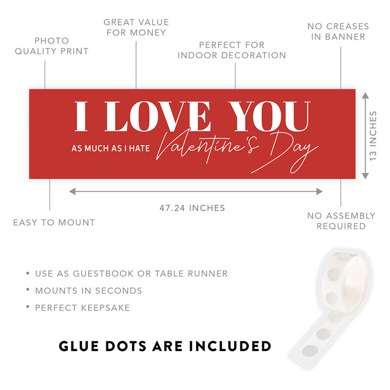 Bannière de décorations pour la fête des Galentines, «I déteste la Saint-Valentin» | Drôle et sarcastique anti-Saint-Valentin