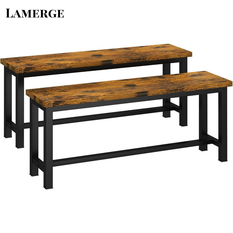 Mid-century Modern Dining Room Benches Set Of 2, Living Room Entryway Benches With Mdf Broad & Metal Frame, 39 Inch Kitchen Benches For Apartment, Dining Room, Living Room, Bedroom