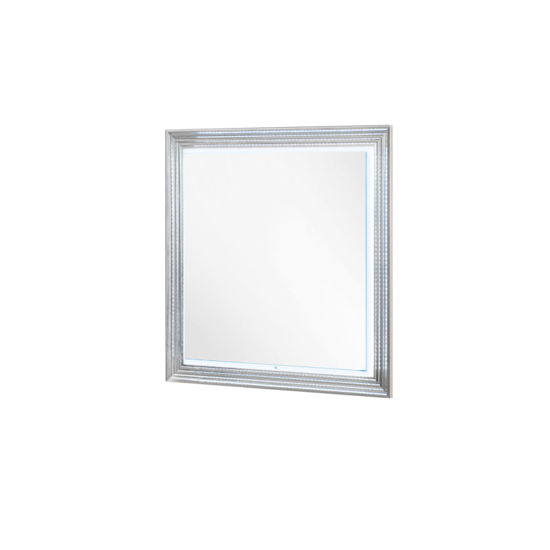 Moon Smooth Mirror With Led, Sleek And Modern Design, High Gloss Finish, Built-In Led For Enhanced Illumination.