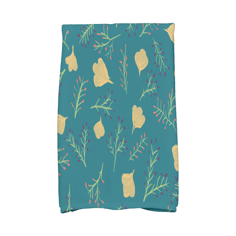 Débarbouillette à imprimé floral Slezak Spring, Bleu sarcelle