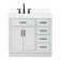 Tidworth 36'' Solid Wood Single Bathroom Vanity with 1.5'' White Quartz Top, Left Offset Rectangular Sink