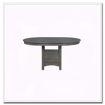 Table de salle à manger ovale à rallonge ovale de 60 pouces, gris moyen