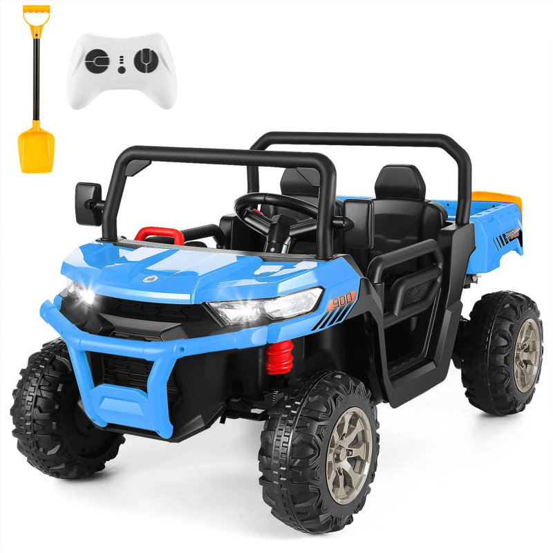 Blue 24V 6-Wheel Kids Ride-On Dump Truck with Remote Control