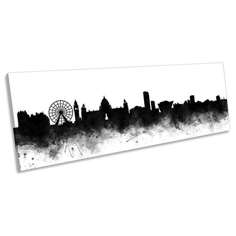 Belfast Abstract City Skyline - Wrapped Canvas Panoramic Art Prints, 30.48cm H x 91.44cm W