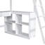 Lit mezzanine simple avec bureau en forme de U et rangement de divertissement riche en blanc - fabrication en bois stable pour une chambre à coucher et une construction soignée et ordonnée-1183748856-1183748857