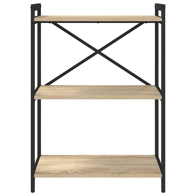 Steel Bookcase, (3 Shelves) 83cm H x 60cm W x 30cm D, Beige
