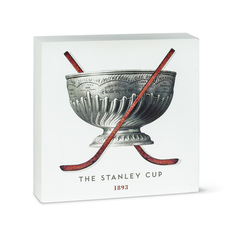 Enseigne en forme de coupe Stanley avec bâtons de hockey Somers