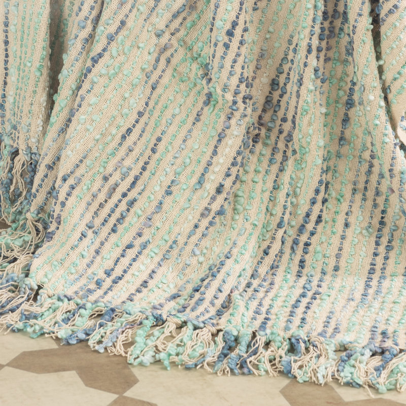 Asche Hand Woven Throw Blanket, Peacock