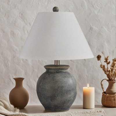 Lampe de table en céramique usée 21 po Usmaan