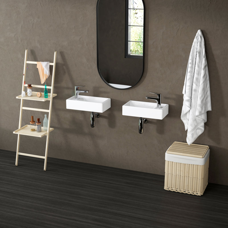 Blue Elephant 409.7mm L x 228.6mm W White Ceramic Rectangular Sink
