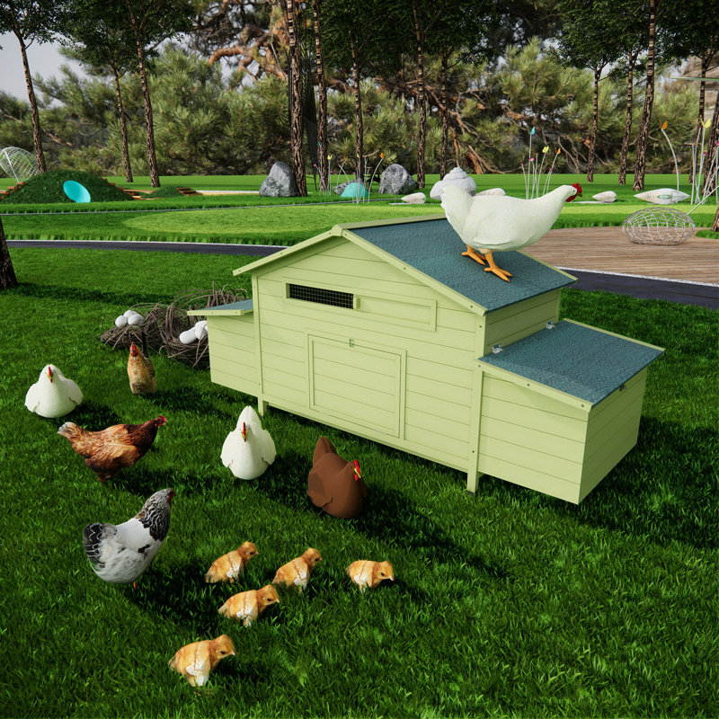 Grande poulailler, 11,12 pi², protection contre les prédateurs, 2 boîtes de nidification, trous de ventilation, cage à volaille résistante, portes de rangées résistantes, perchoir à poulet, fenêtres
