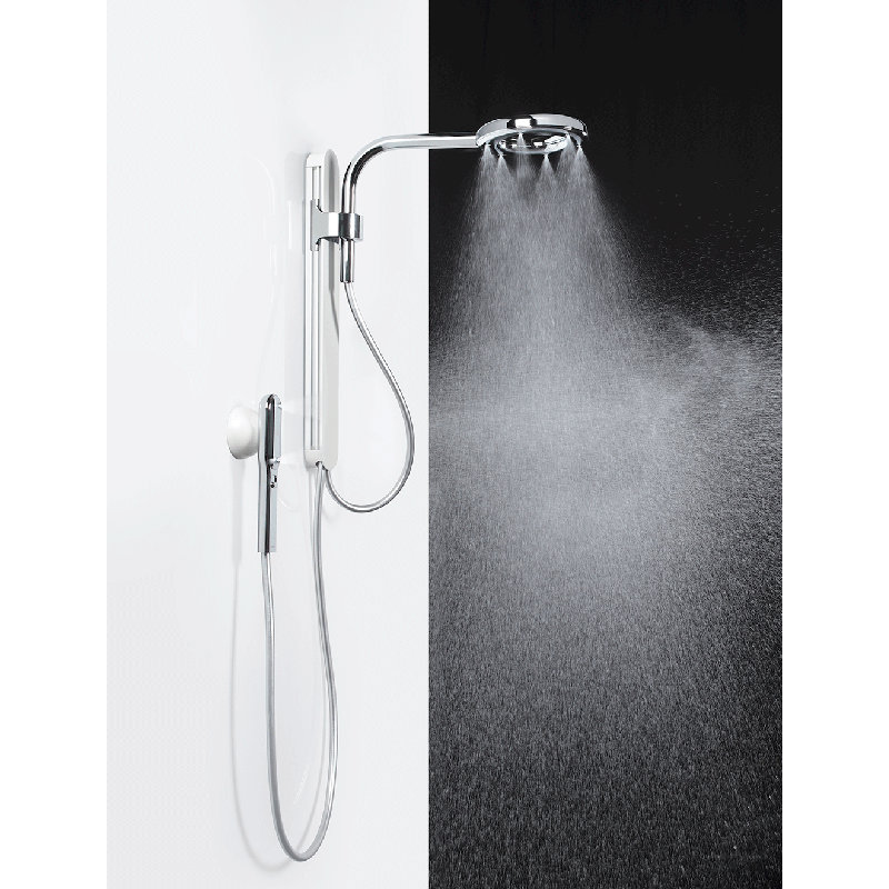 Moen Mixer Shower with Adjustable Shower Head, Chrome/White, Waist high
