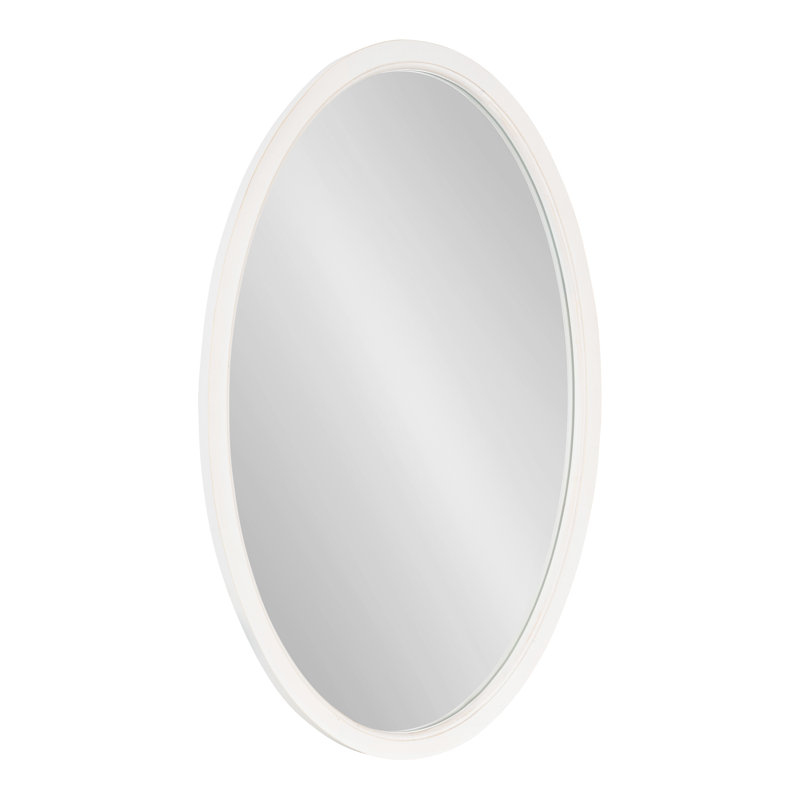 Brianna Wood Flat Mirror, White, 36" x 24"