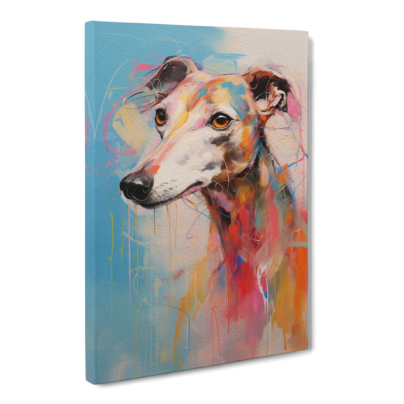 Whippet Gestural - Print, 50cm H x 35cm W x 3cm D