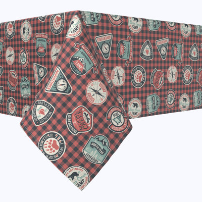Rectangular Tablecloth, 100% Cotton, 52X104", Mountain Explorer Plaid