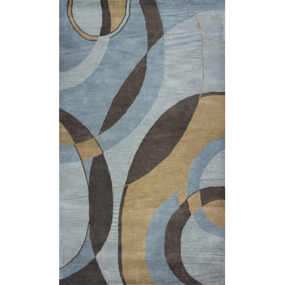 Tapis bleu en laine touffeté à la main Ilford