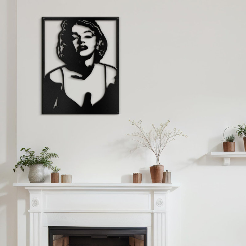 Décoration murale en métal, H 30 po x l 20 po x P 0,05 po, Noir